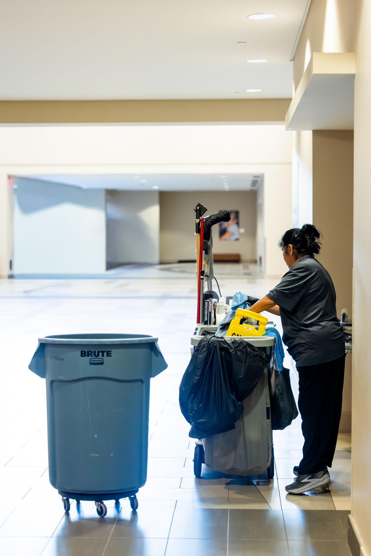 Commercial cleaning team servicing a Cincinnati office facility