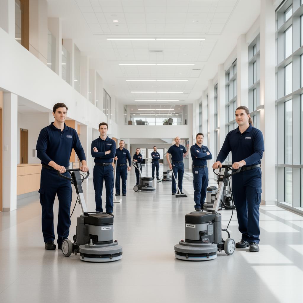 His & Her's Facilities Solutions cleaning team at work in Greater Cincinnati